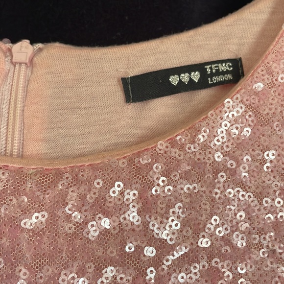 TFNC Long-Sleeve Light Pink Sequin Mini Dress - Picture 5 of 6